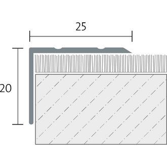 Treppenstufenprofil Protect 25/20 selbstklebend